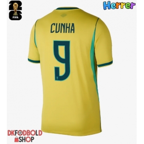 Brasilien Matheus Cunha #9 Hjemmebanetrøje VM 2026 Kort ærmer Brasilien Matheus Cunha #9 Hjemmebanetrøje VM 2026 Kort ærmer